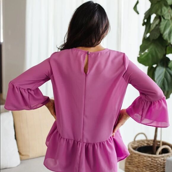 Brand New Womens Valley Girl Pink Blouse Size M - Picture 3 of 3